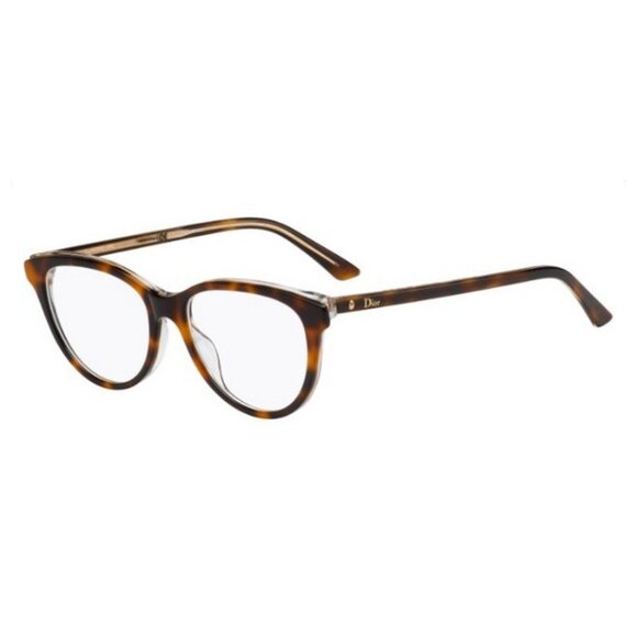 NEW AUTHENTIC DIOR MONTAIGNE 40 0C9C 00 HAVANA CLEAR WOMEN DIOR EYEGLASSES - Picture 1 of 3